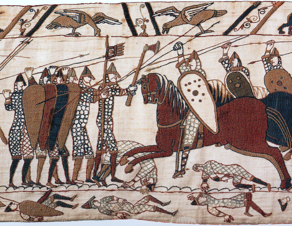 Kite shields shown in the Bayeux Tapestry
