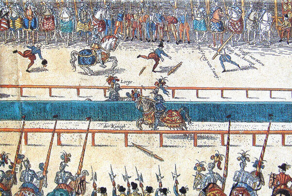 Henry II. dies at the tournament of 1559.