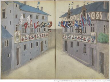 Hostelries with the knights' banners.